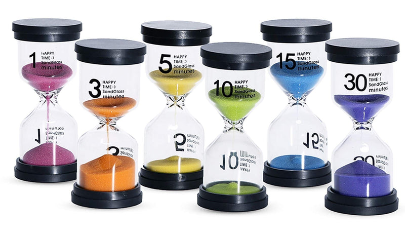 6 Hour Glass Sand Timers Educational & Schools Multi-Sensory World 